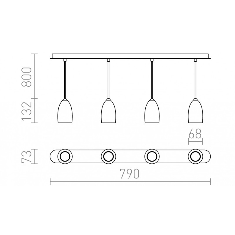 Suspension BABADES IV chrome 230V GU10 4x35W