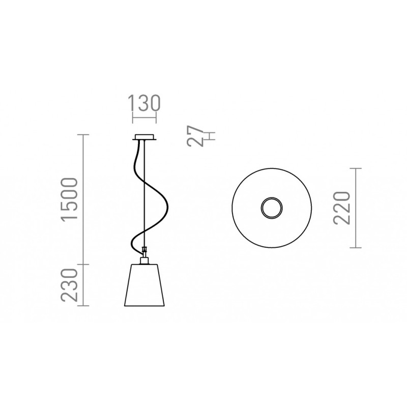 Suspension BABU NEW 22 verre clair/chrome 230V LED E27 15W