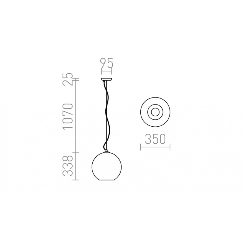 Suspension BEAU MONDE 35 verre teinté chromé/verre clair 230V LED E27 15W