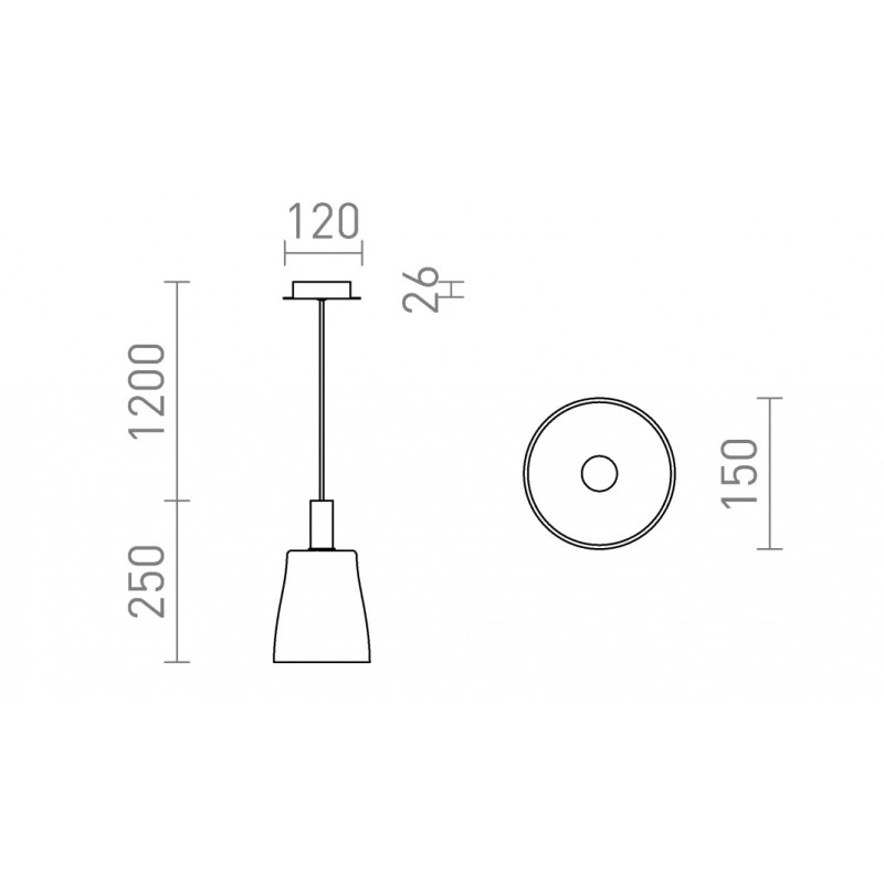 Luminaire design LED BELLINI M LED noir verre fumé 230V LED 5W 30° 3000K