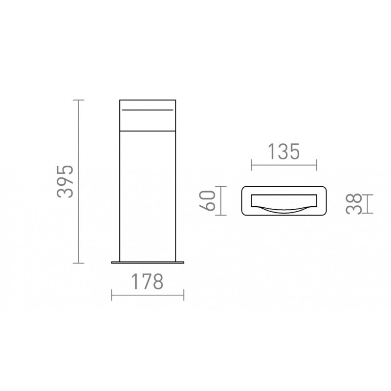 Luminaire extérieur BOBO RC lampadaire gris anthracite 230V LED 8W IP65 3000K