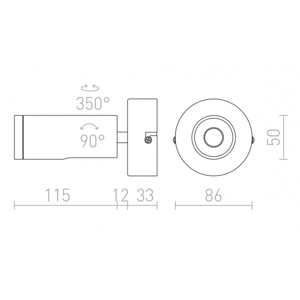 Applique murale BOGARD I nickel mat 230V LED 5W 40° 3000K