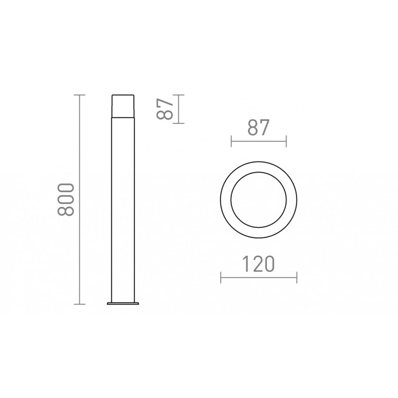 Lampe d'extérieur BONNIE 80 lampadaire gris anthracite 230V LED E27 11W IP44