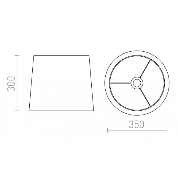 Abat-jour CONNY 35/30 pour lampadaire Polycoton noir/feuille de cuivre max. 23W