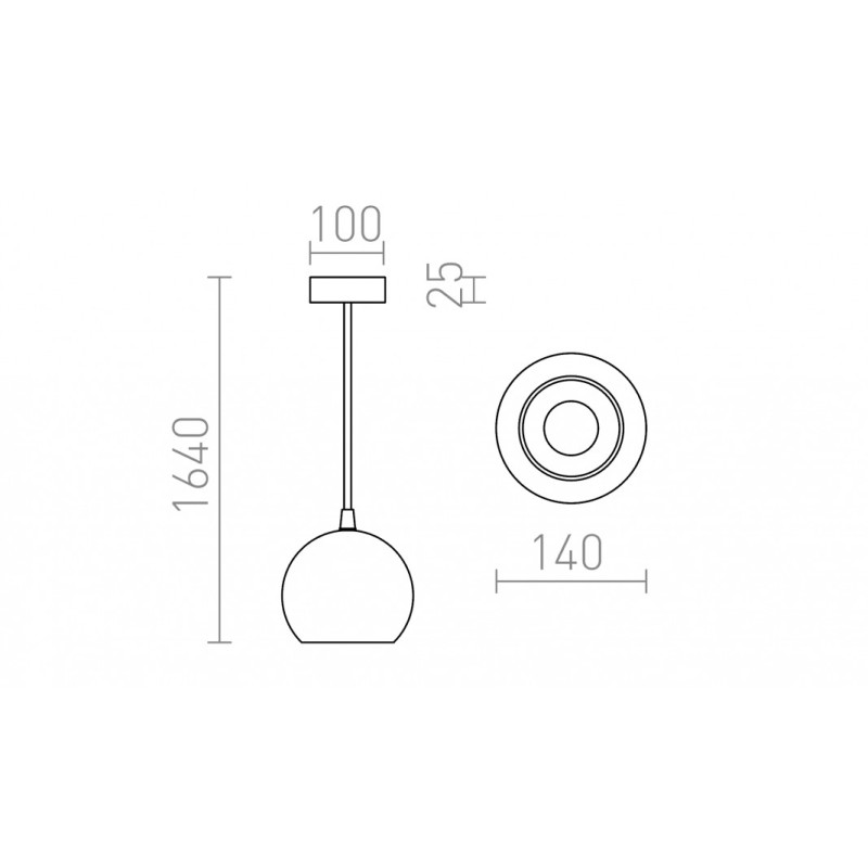 Suspension COPA verre opale coloré 230V LED E27 11W