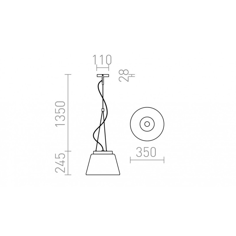 Suspension CORONA verre teinté chromé 230V LED E27 15W