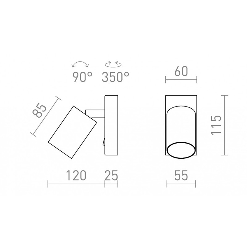 Applique DUDE murale blanc 230V LED GU10 9W