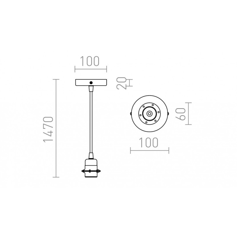 Ensemble de suspension ELISA OB+TC+OM 230V LED E27 15W