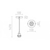 Ensemble de suspension ELISA OB+TC+OM 230V LED E27 15W