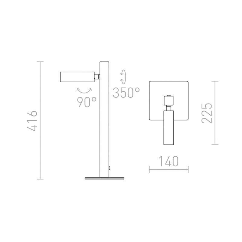 Lampe à poser FADO table noir 230V LED 3W 45° 3000K