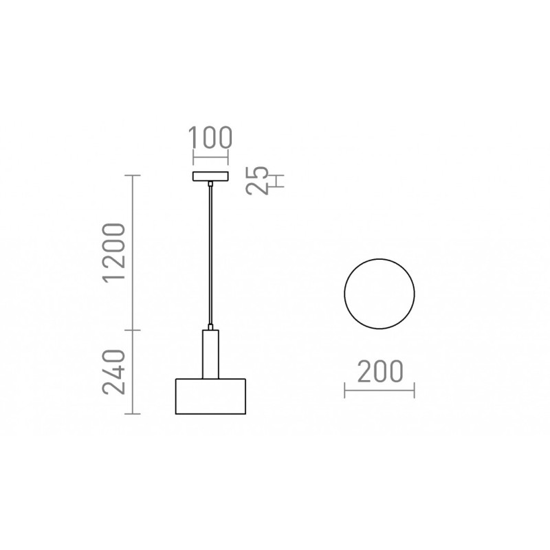 Luminaire suspendu GIULIA 20 blanc chrome 230V LED E27 15W