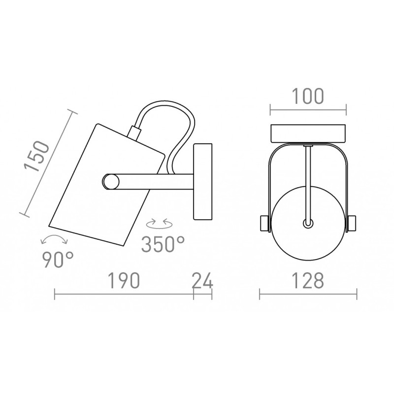 Réflecteur HAREN monté en surface cuivre/noir 230V LED E27 15W