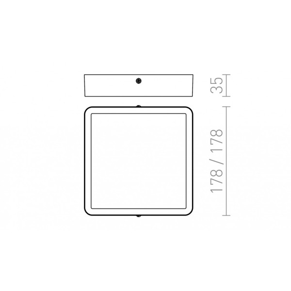 Plafonnier HUE SQ 17 chrome noir 230V LED 18W 3000K