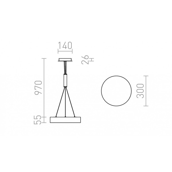 Plafonnier LED LARISA R 30 blanc 230V LED 30W 3000K