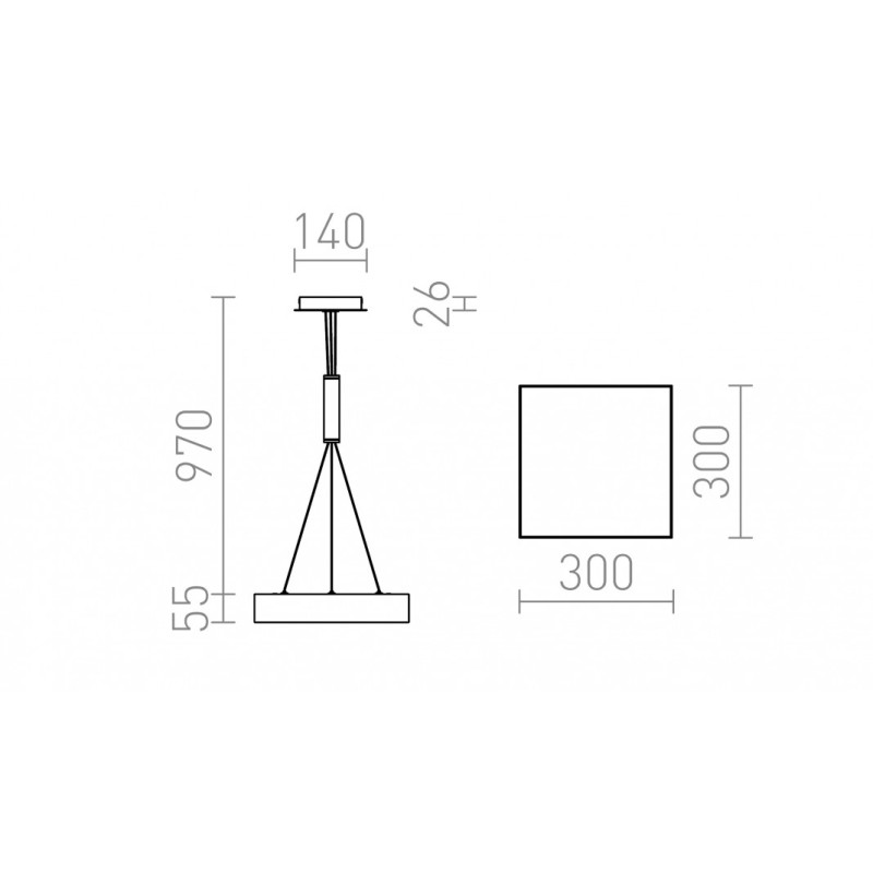 Plafonnier LED LARISA SQ 30 blanc 230V LED 30W 3000K