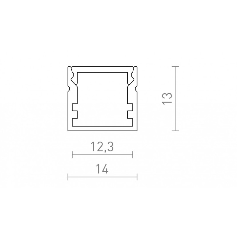 Profil LED PROFILE C montage en surface 1m