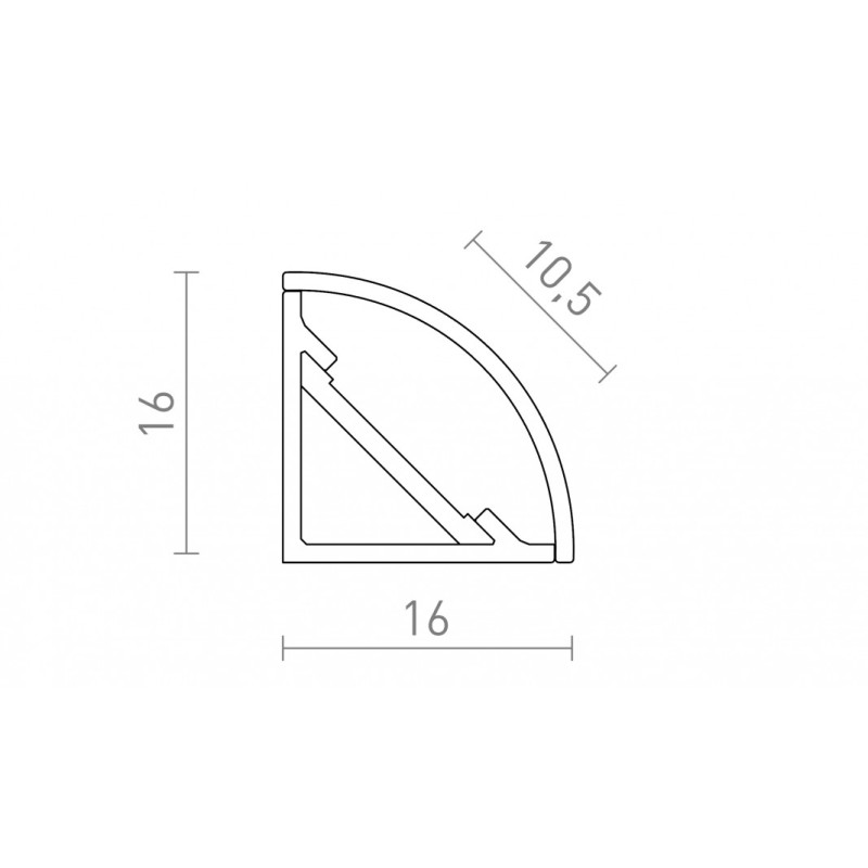 Profil LED PROFILE E montage en surface 1m