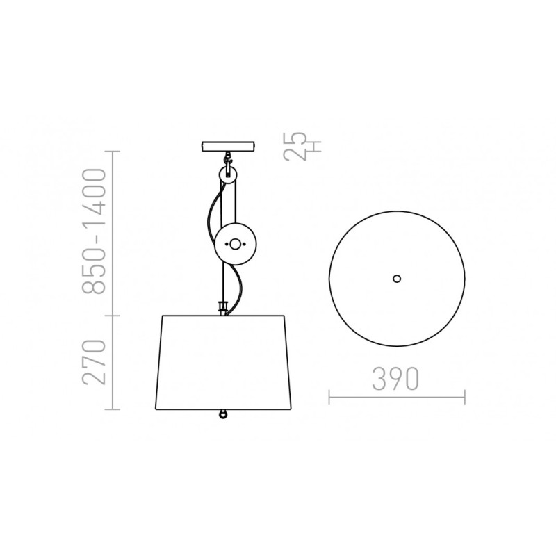 Suspension LEVITA coulissante blanc chrome 230V LED E27 15W