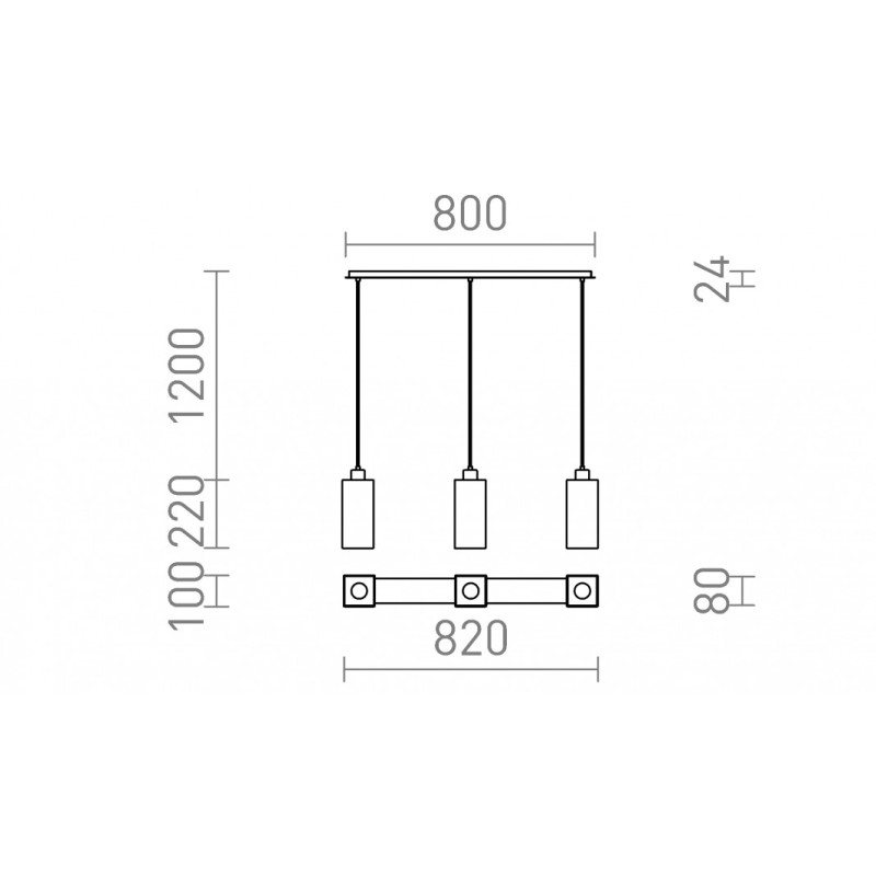 Luminaire suspendu LIZ III 80 verre opale coloré/nickel mat 230V LED E27 3x15W