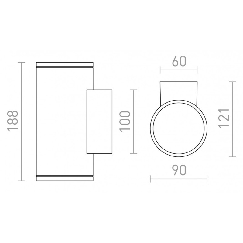 Applique murale d'extérieur LIZZI II gris anthracite 230V LED GU10 2x8W IP54