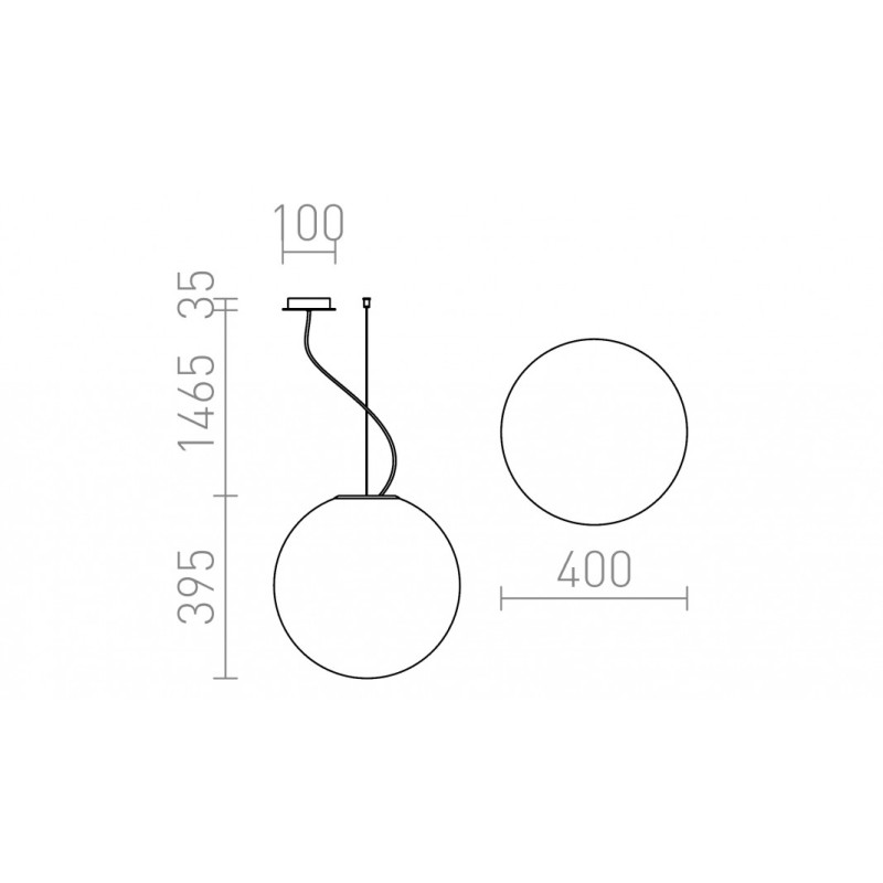 Suspension LUNEA 40 triplex verre opale coloré 230V LED E27 15W