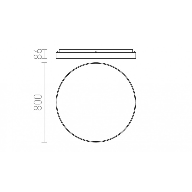 Plafonnier MENSA R 80 aluminium brossé 230V LED 80W 3000K