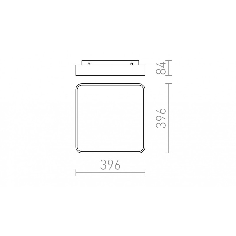 Plafonnier MENSA SQ 40 aluminium brossé 230V LED 36W 3000K