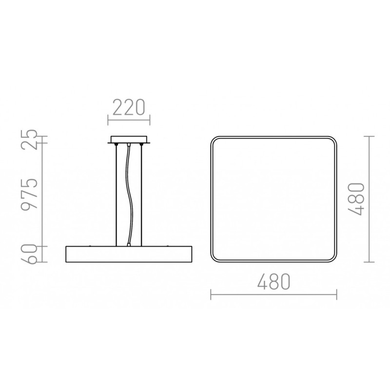 Suspension LED MENSA SQ 48 blanc 230V LED 56W 3000K