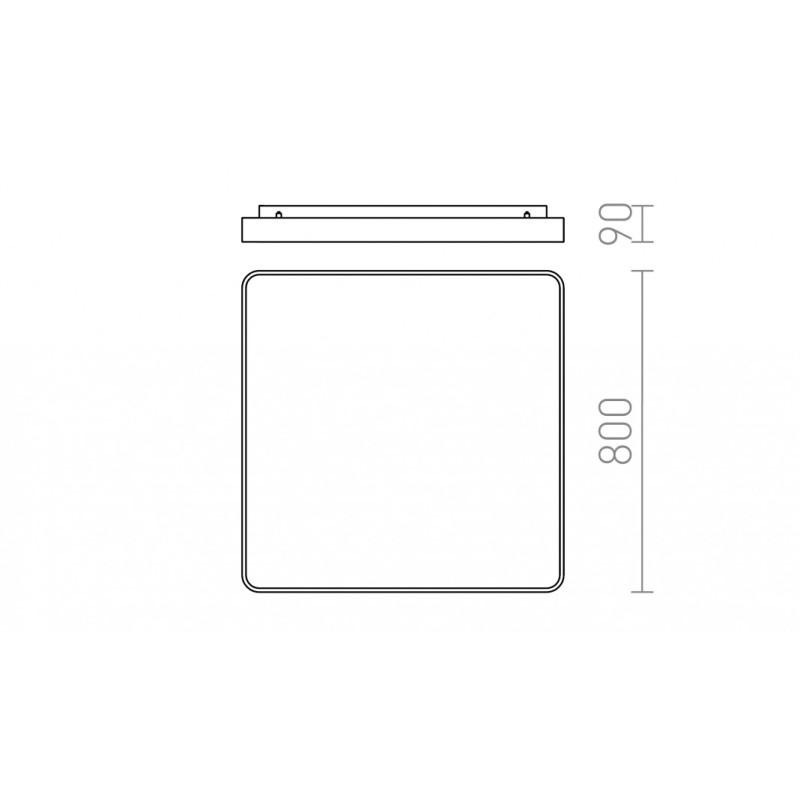 Plafonnier MENSA SQ 80 aluminium brossé 230V LED 138W 3000K