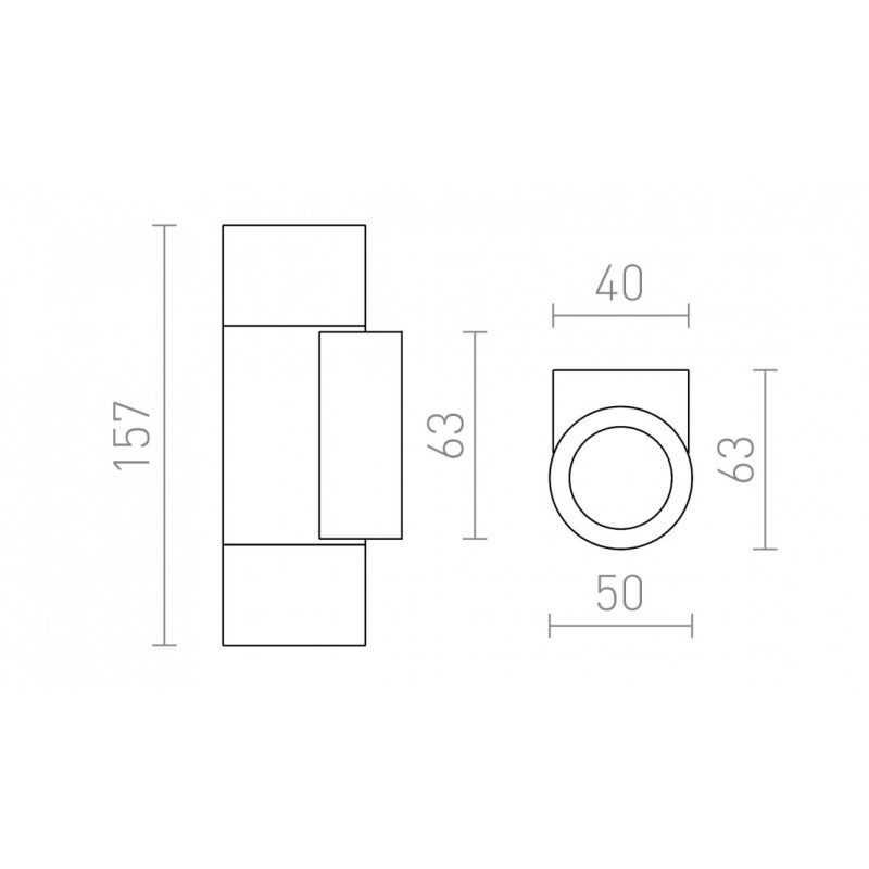 Mini UP/DOWN MICO II murale aluminium 230V LED G9 2x5W