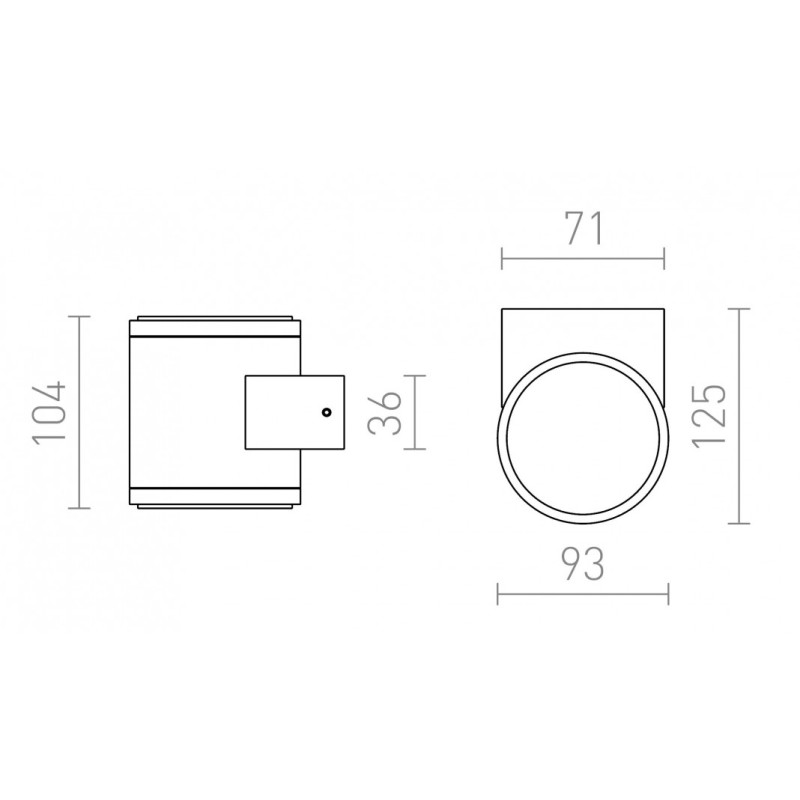 Applique avec éclairage MITCH II murale aluminium 230V GX53 2x9W