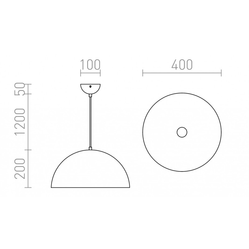 Suspension MONROE 40 noir mat/blanc 230V LED E27 30W