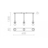 Suspension MORE 60 base de plafond suspendue nickel mat 230V LED E27 3x15W