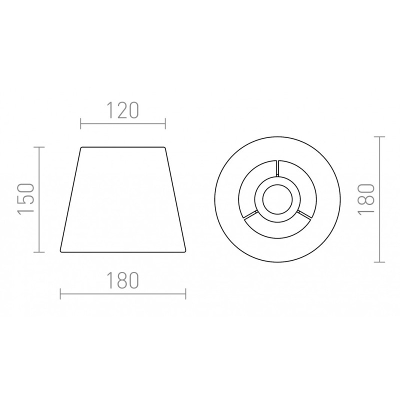 Abat-jour NIZZA 18/15 Polycoton blanc/PVC blanc max. 28W