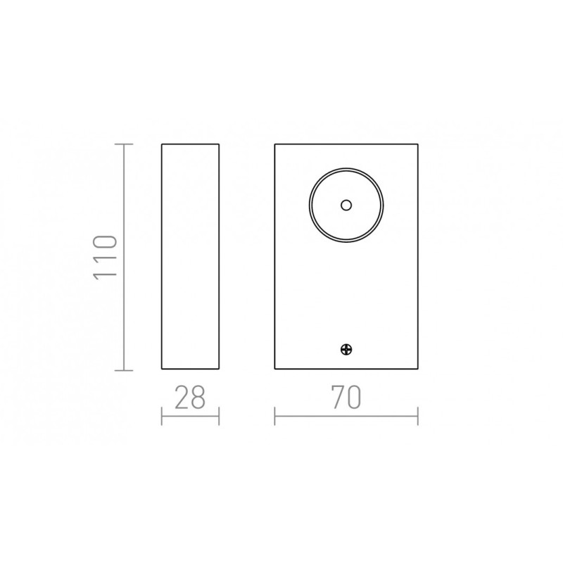 Applique murale NOZ LED aluminium brossé 230V/700mA LED 3W 3000K