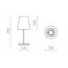 Lampe de table NYC/CONNY 15/15 table Polycoton blanc/chrome 230V LED E27 11W