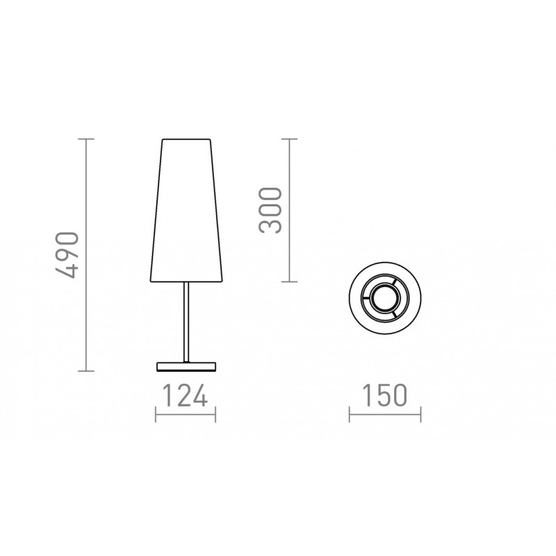 Lampe de table NYC/CONNY 15/30 table Polycoton blanc/chrome 230V LED E27 11W