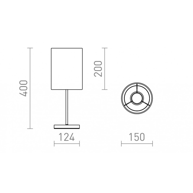 Lampe de table NYC/RON 15/20 table Polycoton blanc/chrome 230V LED E27 15W