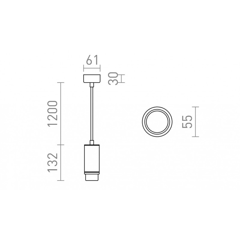 Spot suspendu OPTIMUS blanc 230V LED GU10 9W 10 50°