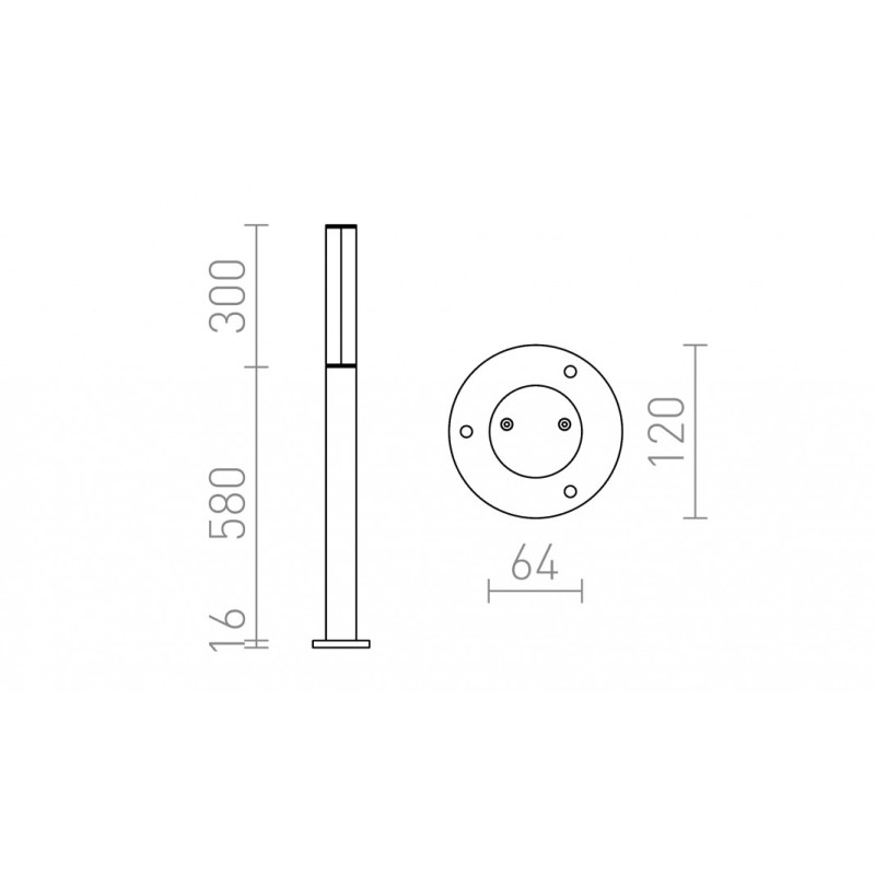 Luminaire LED VADIS 90 lampadaire gris anthracite 230V LED 8W IP54 3000K