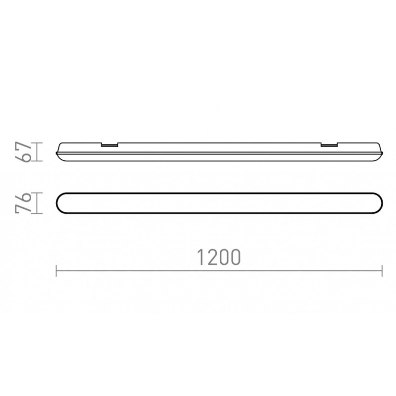 Luminaire industriel TRIDENT PRO 120 tube gris acrylique mat 230V LED 40W IP65 4000K