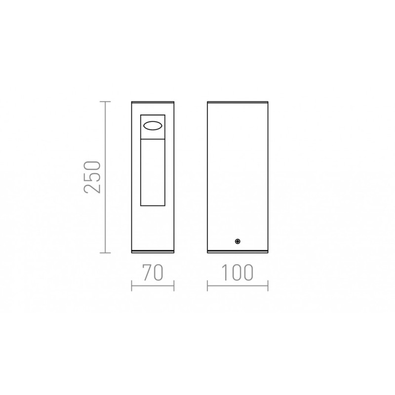 Borne d'extérieur TREEZA LED 25 lampadaire gris anthracite 230V LED 7W 60° IP54 3000K