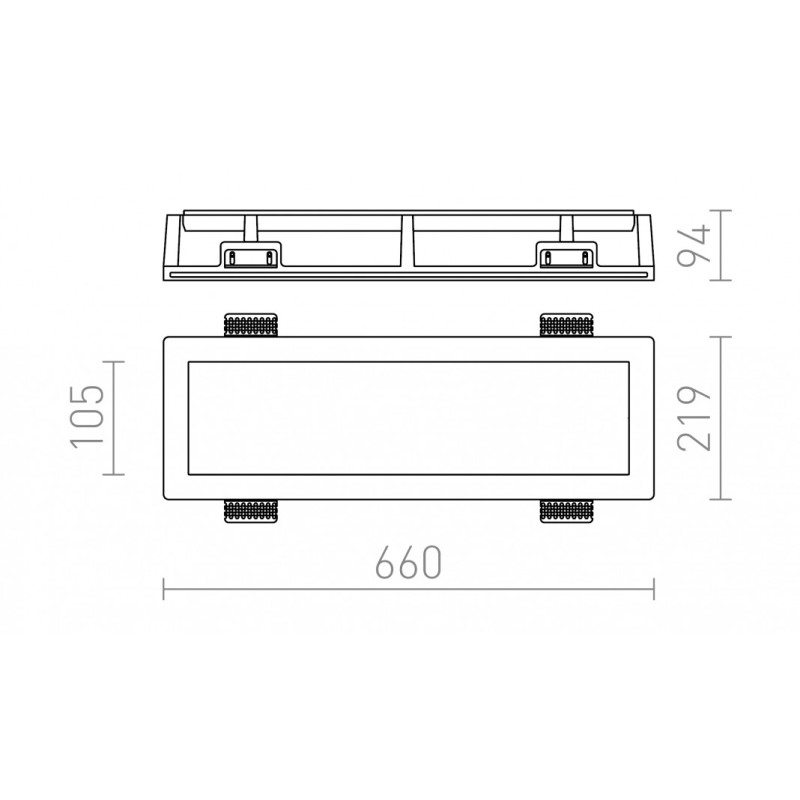 Applique murale TRAFFIC FRAMELESS rectangulaire plâtre 230V G5 2x14W