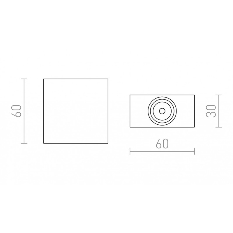 Luminaire TICO I mural aluminium 230V LED 3W 3000K