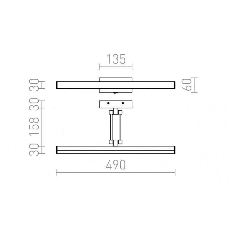 Applique LED SWING tableau chrome 230V LED 8W 3000K