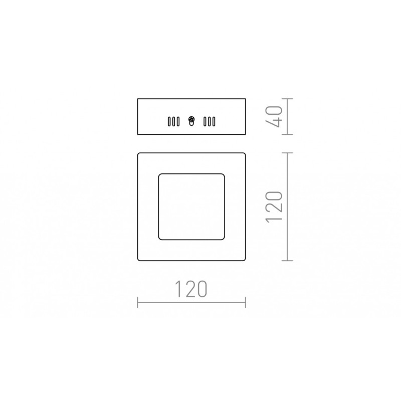 Luminaire LED SLENDER SQ 12 montage en surface nickel mat 230V LED 6W 3000K