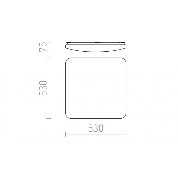 Plafonnier LED SEMPRE SQ 53 détecteur acrylique dépoli 230V LED 56W 3000K