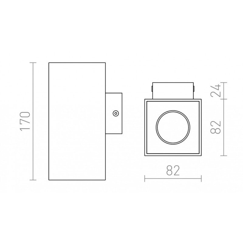 Applique murale AGATE II aluminium brossé 230V GU10 2x35W