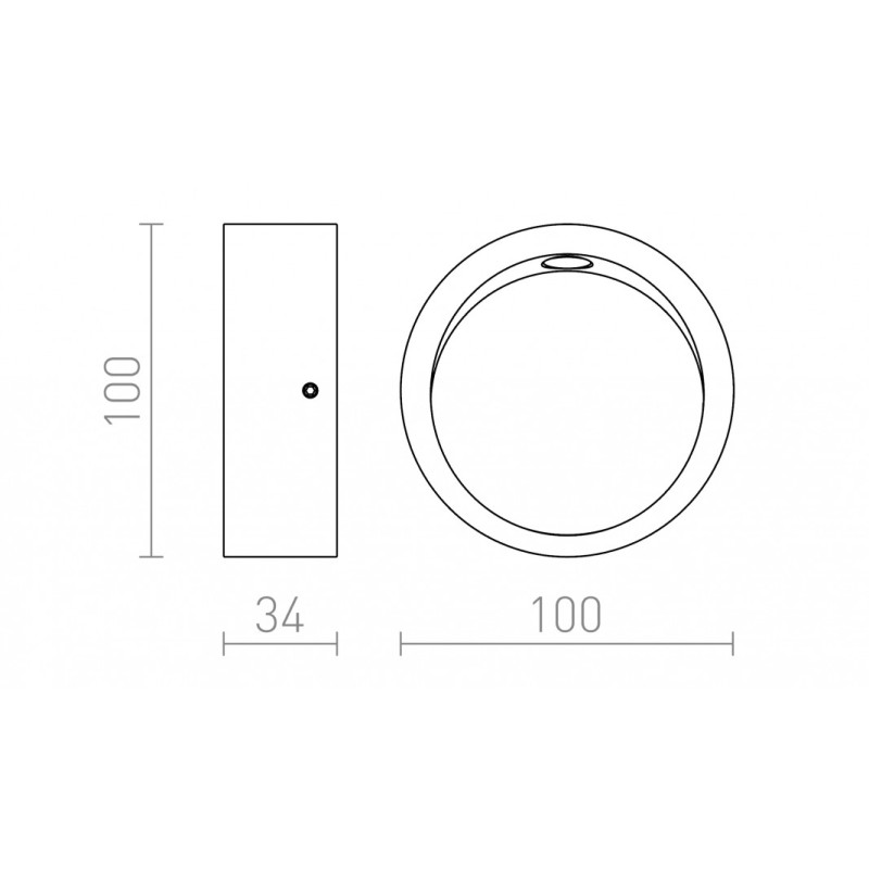 Applique LED murale AMBER gris 230V LED 3W 3000K