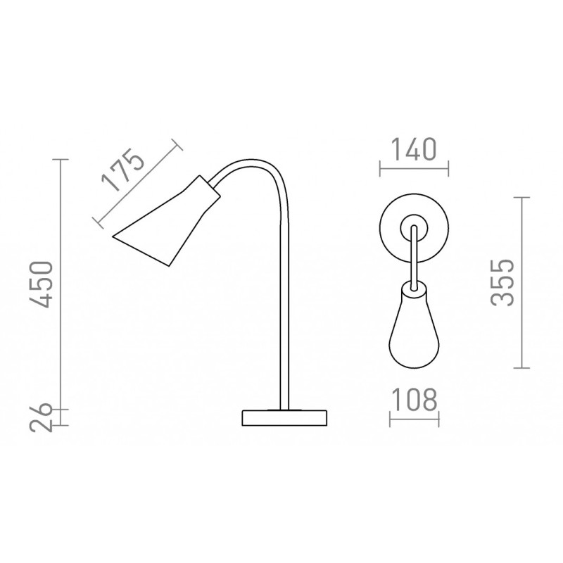 Lampe de table ANIKA table noir mat nickel mat 230V LED E27 15W